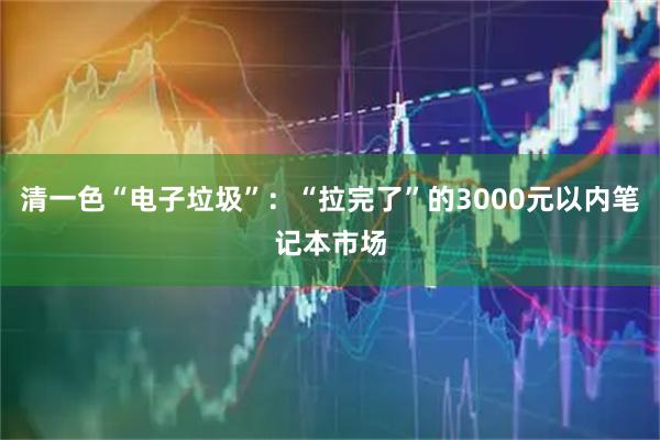 清一色“电子垃圾”：“拉完了”的3000元以内笔记本市场